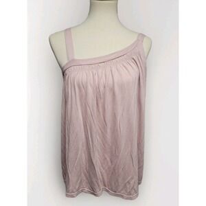 Lucky Brand Asymmetrical Strap Tank Womens Medium Pink Swing Soft Flowy Boho